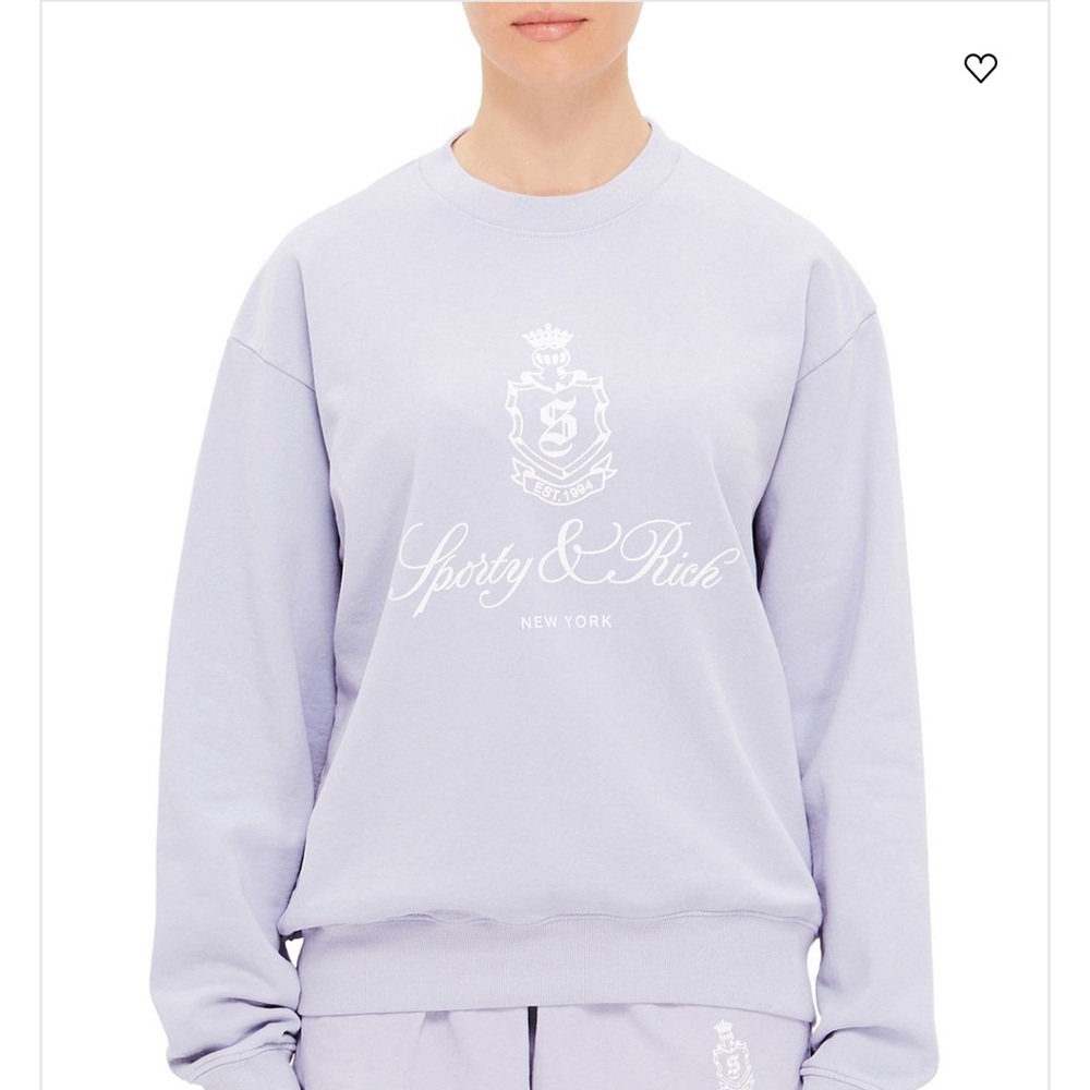 Sporty & Rich New York Vendome Light Purple Crewneck Sweater Size M Womens